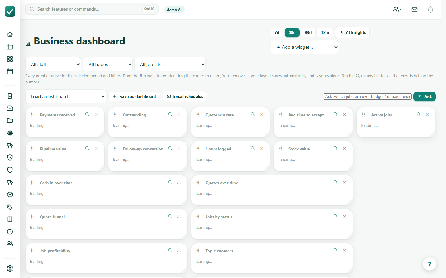 AllQuote business dashboard