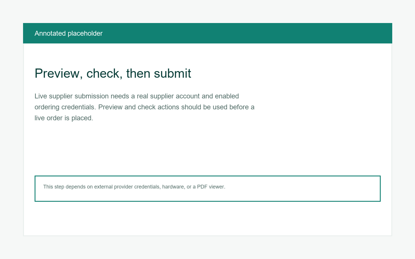 Order from a supplier - Preview, check, then submit